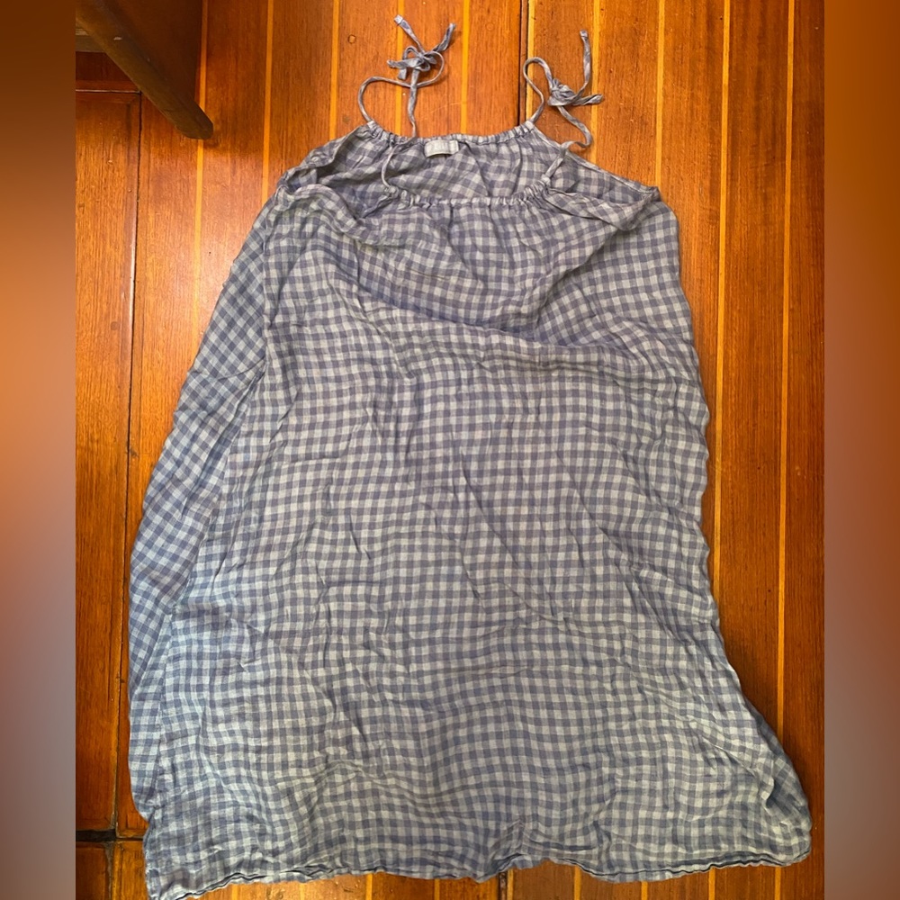 CP Shades Lili linen dress in overdyed gingham